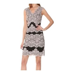 Black and White Lace Patterned Dress